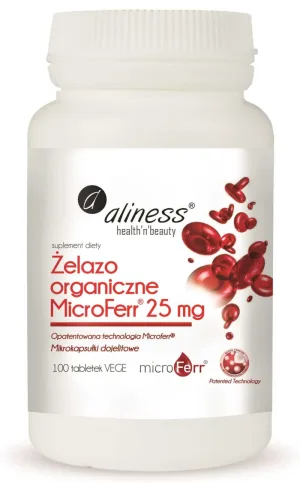 Fier organic MicroFerr 25 mg x 100 tablete vegetale Aliness