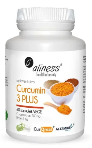 Curcumin 3 PLUS Curcuma longa 500 mg Piperin 1 mg 60 capsule Aliness