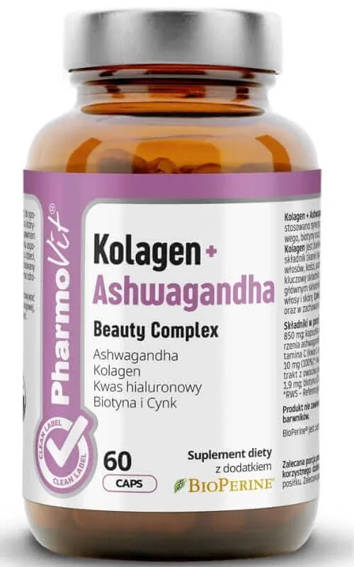 Colagen + Ashwagandha Beauty Complex 60 capsule PharmoVit Clean Label — preț și oferte