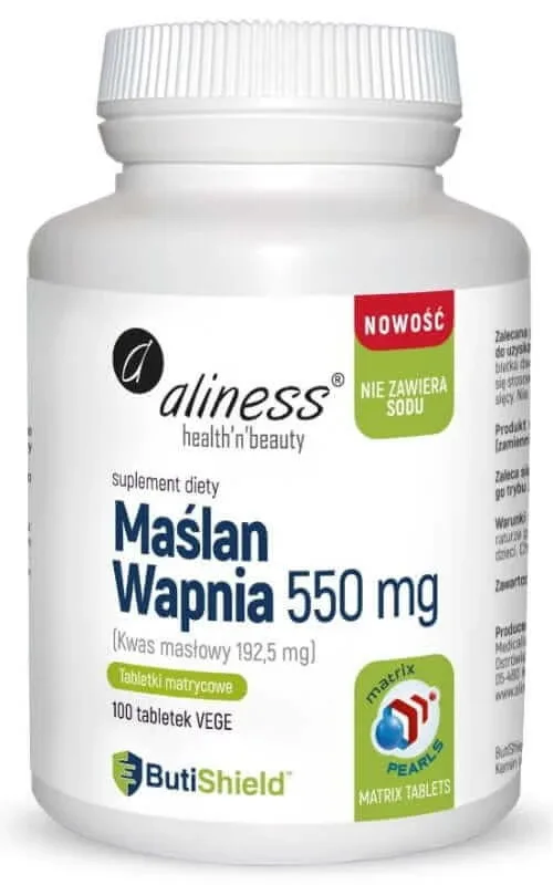Butirat de calciu 550 mg (fără sodiu) 100 comprimate matrice Aliness — preț și oferte