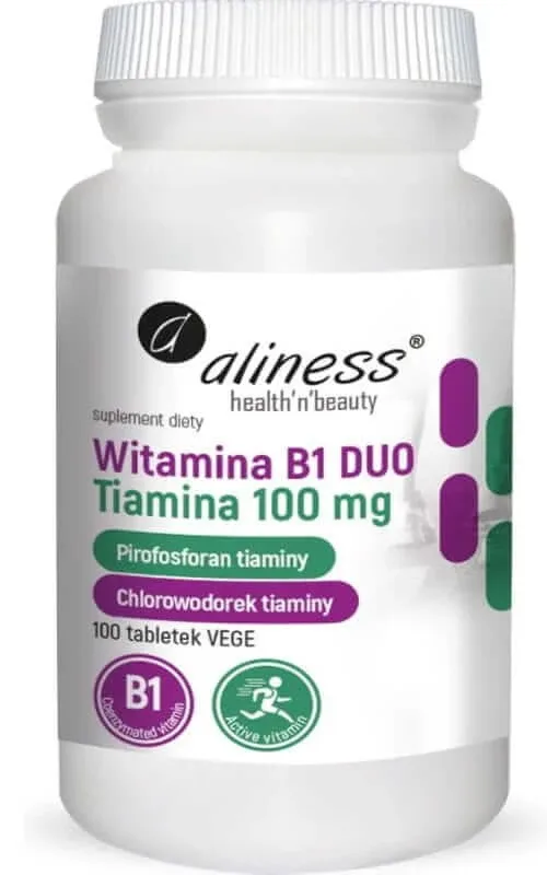 Vitamina B1 (tiamină) DUO 100 mg (100 comprimate vegetale) Aliness — preț și oferte