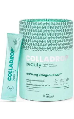 Colladrop Beauty 10000 mg colagen marin HMG mojito 30 pliculețe Aura Herbals