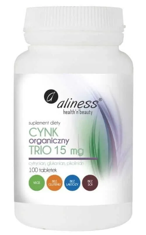 Zinc organic - TRIO - 15mg - 100 tabs Aliness — preț și oferte