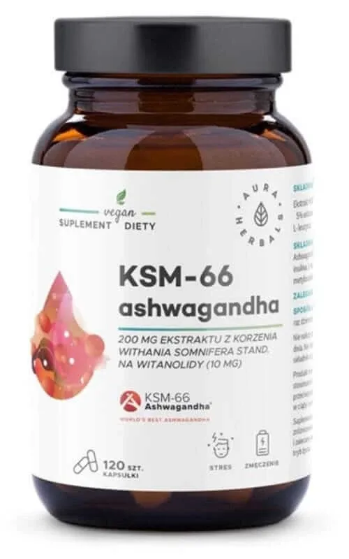 Ashwagandha KSM-66 Rădăcină 200mg, capsule 120 buc. Aura Herbals — preț și oferte