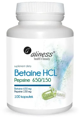 Betaina HCL, Pepsina 650/150 mg x 100 capsule Aliness