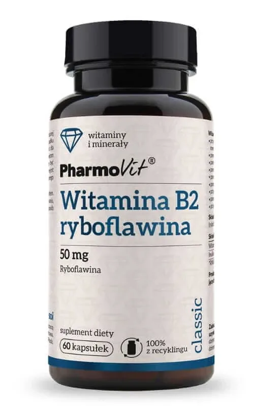 Vitamina B2 riboflavină 50 mg 60 capsule Pharmovit Classic — preț și oferte