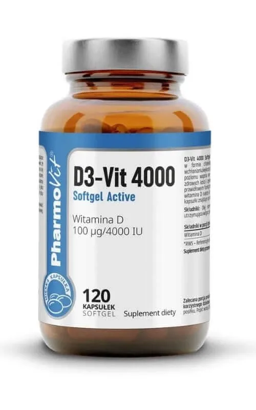 D3-Vit 4000 Softgel Active 120 caps, Pharmovit Clean Label — preț și oferte