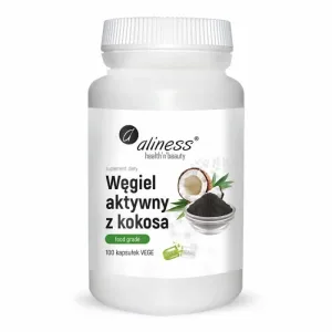 Cărbune activat din nucă de cocos 300mg 100 caps Aliness