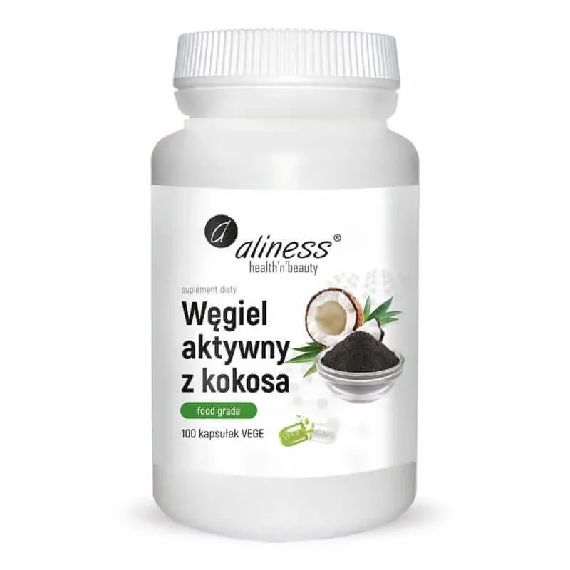 Cărbune activat din nucă de cocos 300mg 100 caps Aliness — preț și oferte
