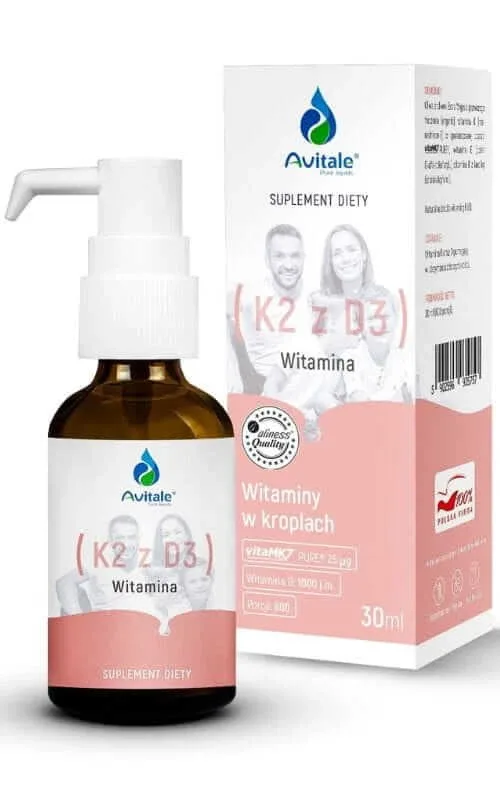 Vitamina K2 cu D3 picături - 25µg/1000IU - Avitale, 30 ml — preț și oferte