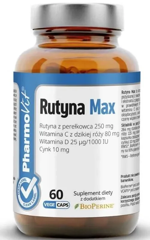 Rutin Max 60 capsule PharmoVit Clean Label — preț și oferte