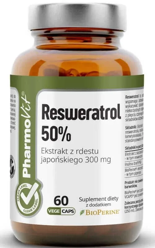 Resveratrol 50% 60 capsule Pharmovit Clean Label — preț și oferte