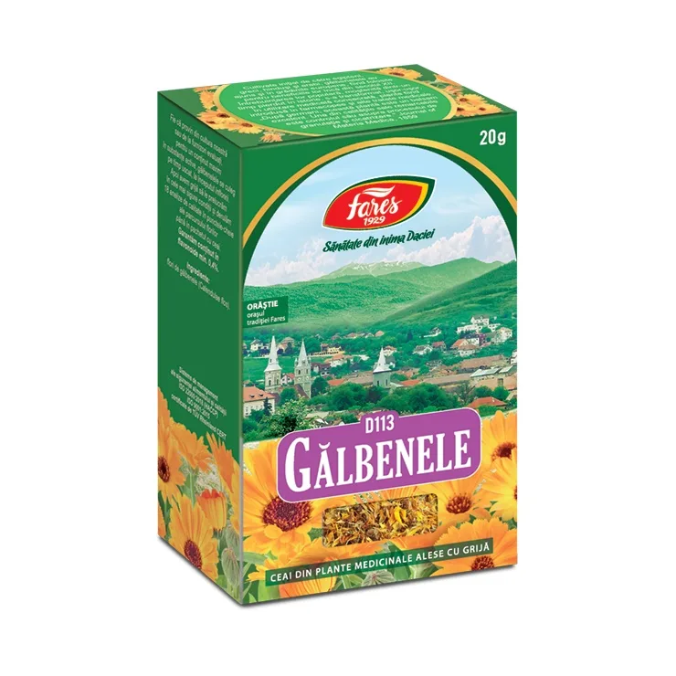 Ceai Flori de Galbenele, D113, 20 g, Fares — preț și oferte