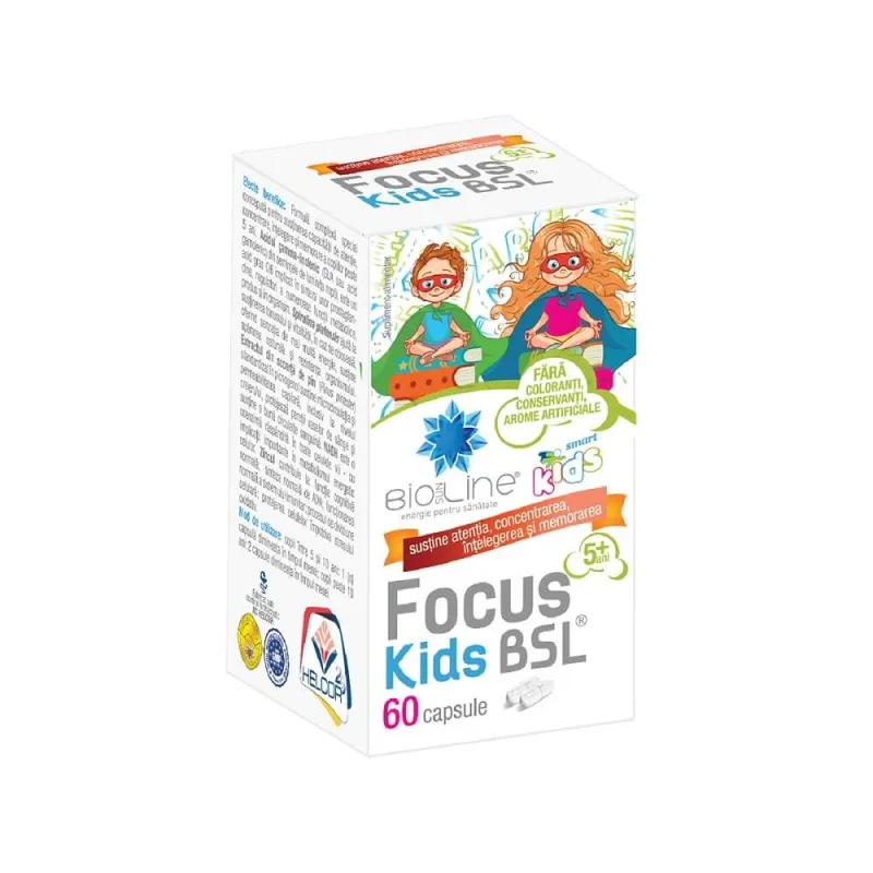 Focus Kids BSL, 60 caspule, Helcor — preț și oferte