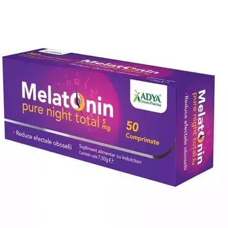 Melatonin Pure Night Total 5mg x 50cpr Adya Green Adya GreenPharma — preț și oferte