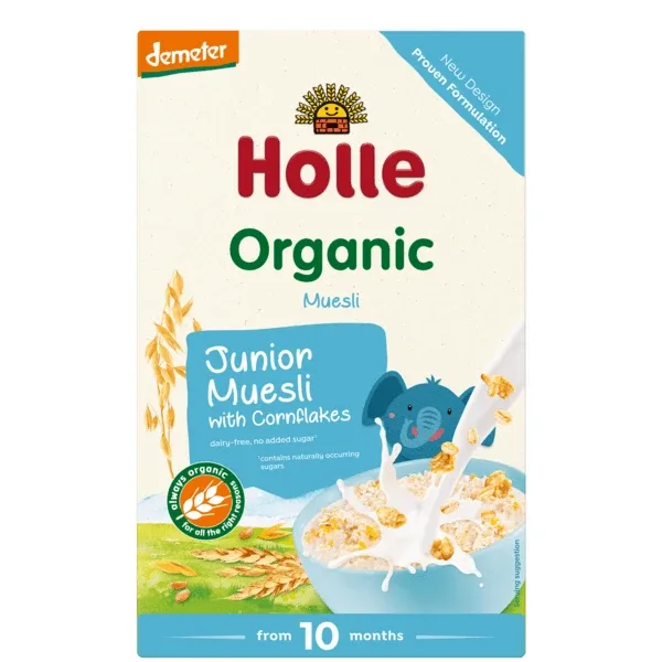 Musli cu multicereale si fulgi de porumb, +10 luni, 250gr, Holle Baby Food — preț și oferte