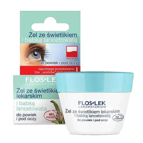 Flos-Lek, Gel pentru pleoape și sub ochi cu plantain, 10 g — preț și oferte