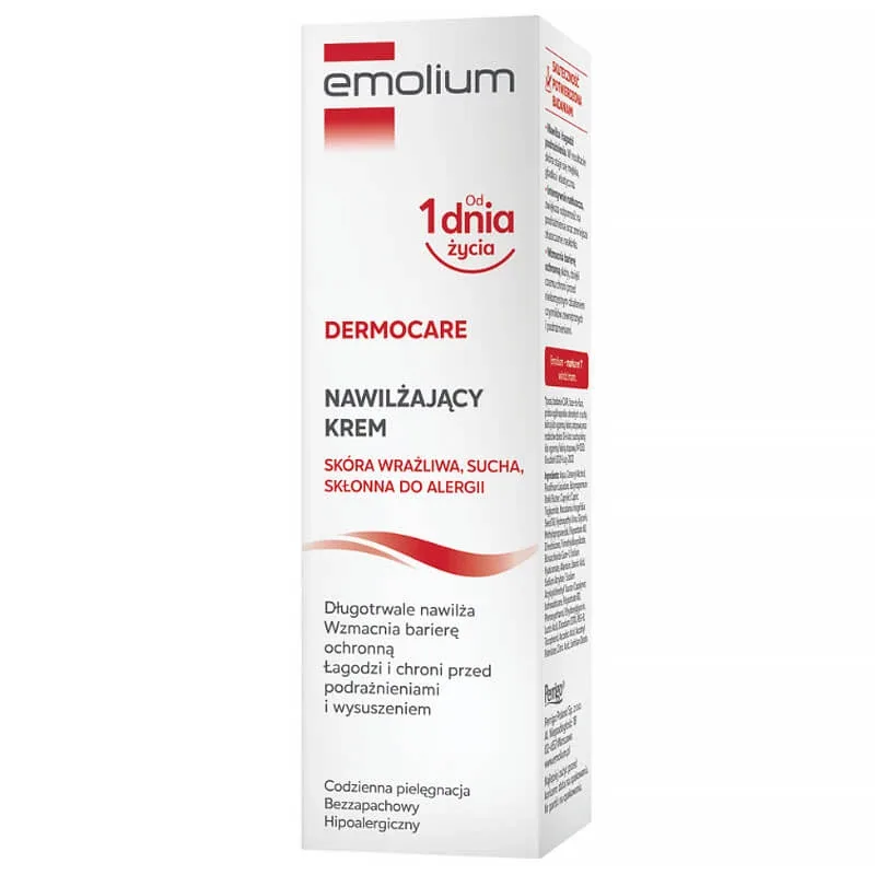 Emolium Dermocare, cremă hidratantă, ten sensibil, uscat și predispus la alergii, din prima zi, 75 ml — preț și oferte
