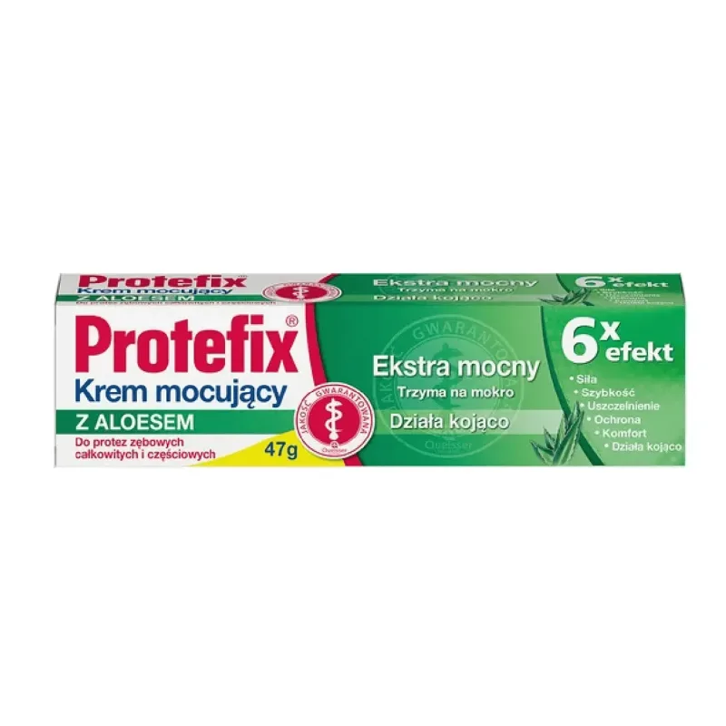 Protefix, cremă de fixare pentru proteze, cu aloe vera, extra-puternică, 6 x efect, 47 g — preț și oferte