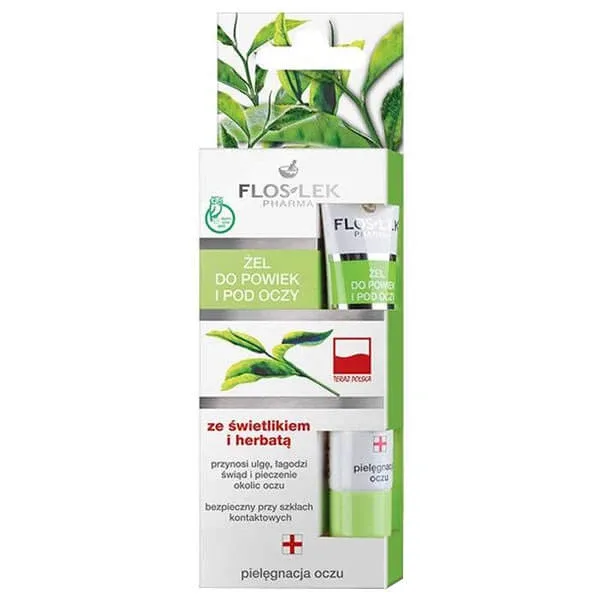 Flos-Lek, gel pentru pleoape și ochi cu echinaceea și ceai, 15 ml — preț și oferte
