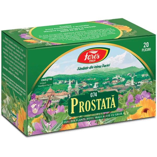 Prostata, G74, ceai la plic. 20 doze, Fares — preț și oferte