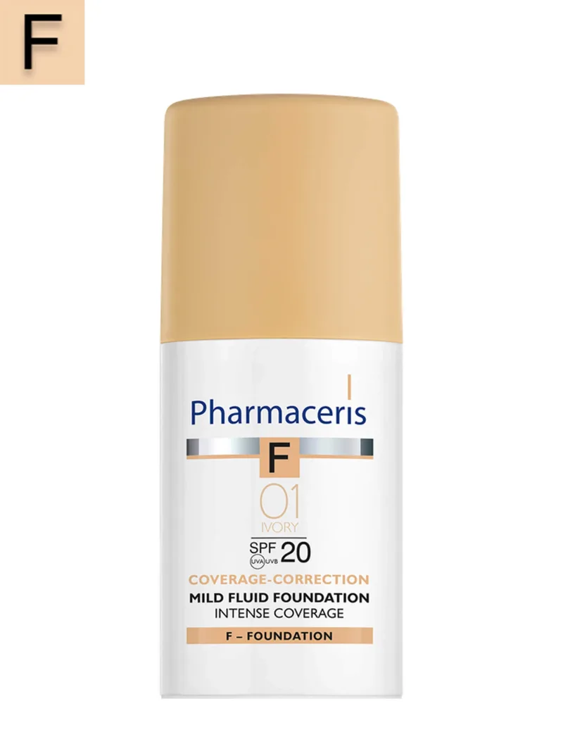 Pharmaceris F Coverage-Correction, fluid cu acoperire fină, 01 Ivory, SPF 20, 30 ml — preț și oferte