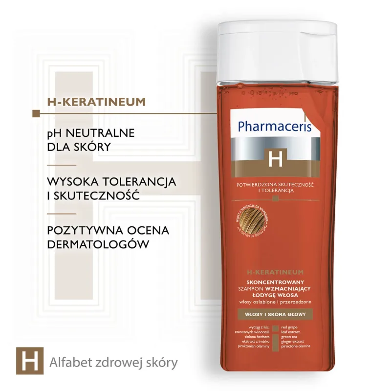 Pharmaceris H Keratineum, Șampon concentrat pentru întărirea firului de păr, 250 ml — preț și oferte