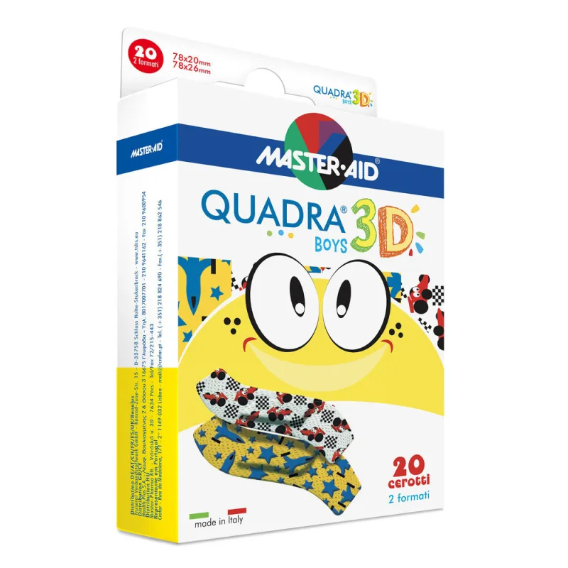 MASTER-AID Plasturi baieti Quadra 3D Boys x20 buc Origomedical — preț și oferte