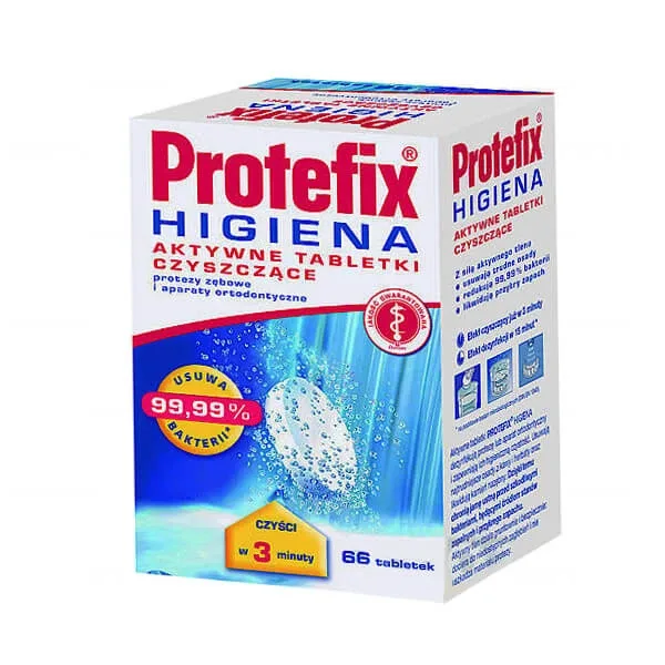 Protefix Hygiene, tablete active de curățare pentru proteze și aparate ortodontice, 66 bucăți — preț și oferte
