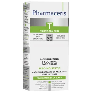 Pharmaceris T Sebo-Moistatic, Cremă de față hidratantă și calmantă, SPF 30, 50 ml