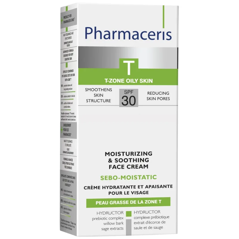 Pharmaceris T Sebo-Moistatic, Cremă de față hidratantă și calmantă, SPF 30, 50 ml — preț și oferte