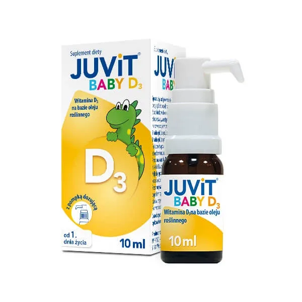 Juvit Baby D3, vitamina D3 200 UI pentru sugari din prima zi, picături, 10 ml Lek Pharmaceuticals — preț și oferte