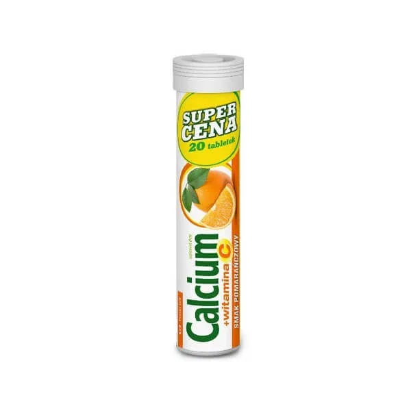 Calciu + vitamina C, aromă de portocale, 20 comprimate efervescente Lek Pharmaceuticals — preț și oferte