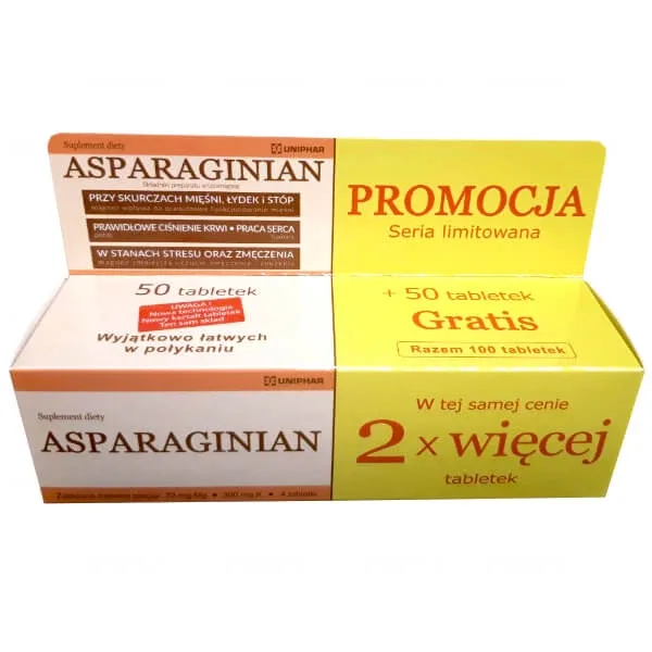 Asparaginian, 50 comprimate + 50 comprimate gratuite Unipharma — preț și oferte
