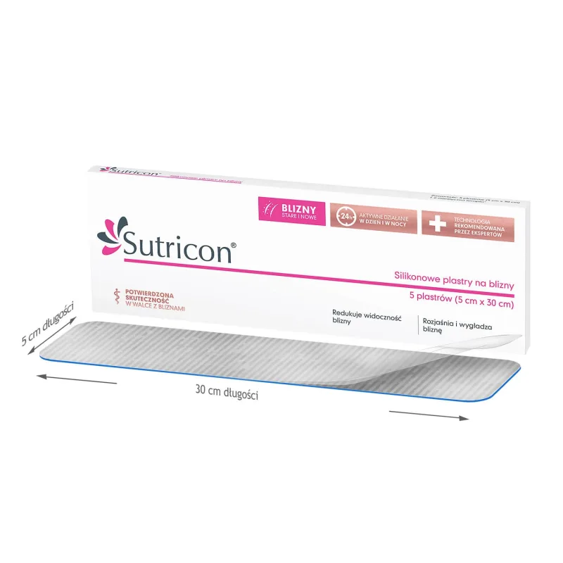 Sutricon, plasturi de silicon pentru cicatrici 5 cm x 30 cm, 5 bucăți — preț și oferte
