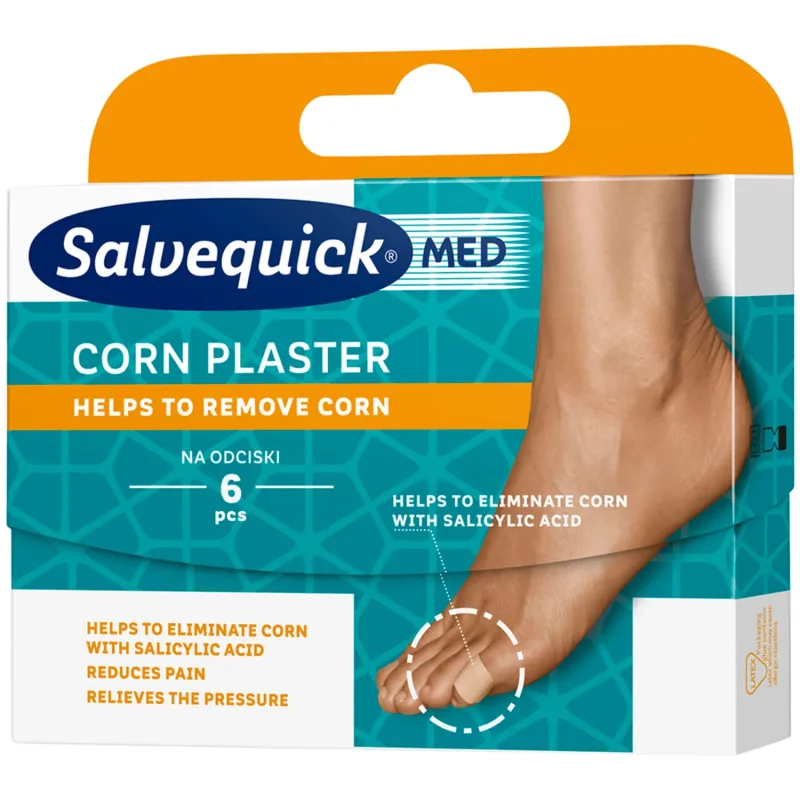 Salvequick Med Corn Plaster, plasturi pentru bătături, cu acid salicilic, 6 bucăți — preț și oferte