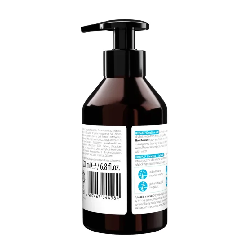 Biovax, Șampon de păr intens regenerant, keratină și mătase, 200 ml — preț și oferte