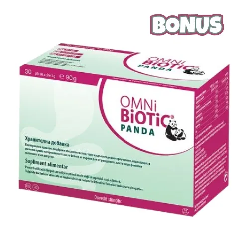 Omni Biotic Panda probiotice pentru reechilibrarea florei intestinale la gravide si sugari, 30 plicuri Institut AllergoSan — preț și oferte