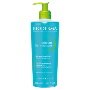 Gel de curățare Bioderma Sébium Gel Moussant, ten mixt și cu tendință acneică, 500 ml, Naos