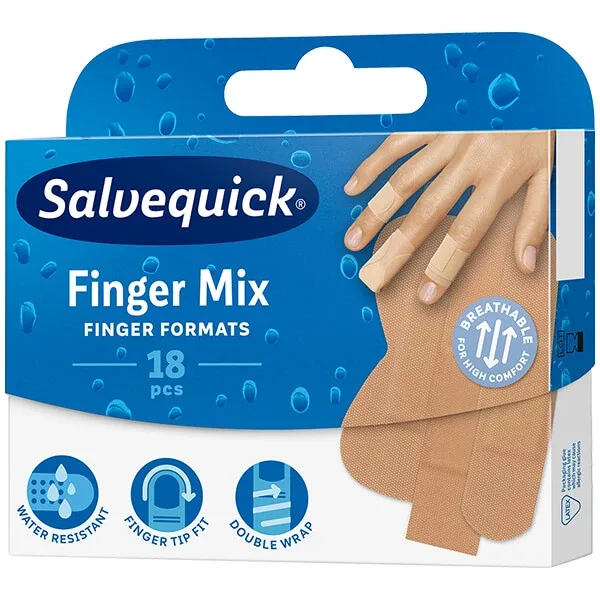 Salvequick Finger Mix, plasturi flexibili pentru degete, 18 bucăți — preț și oferte