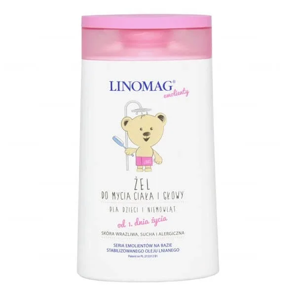 Linomag Emolients, Gel de spălare a corpului și a capului pentru bebeluși și copii din prima zi, 200 ml — preț și oferte