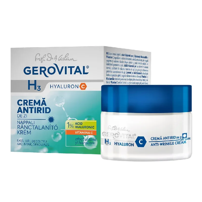 Crema antirid de zi H3 Hyaluron C, 50 ml, Gerovital FARMEC — preț și oferte