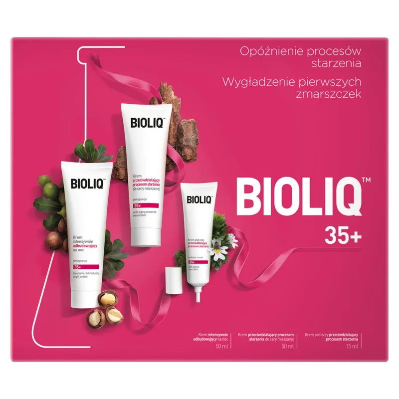 Bioliq 35+ set, Cremă anti-îmbătrânire pentru ten mixt 50 ml + Cremă de noapte reparatoare 50 ml + Cremă de ochi anti-îmbătrânire, 15 ml — preț și oferte