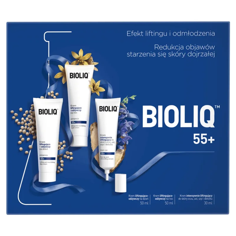 Set Bioliq 55+, cremă de zi lifting și revitalizantă, 50 ml + cremă de noapte, 50 ml + cremă de ochi, 30 ml — preț și oferte
