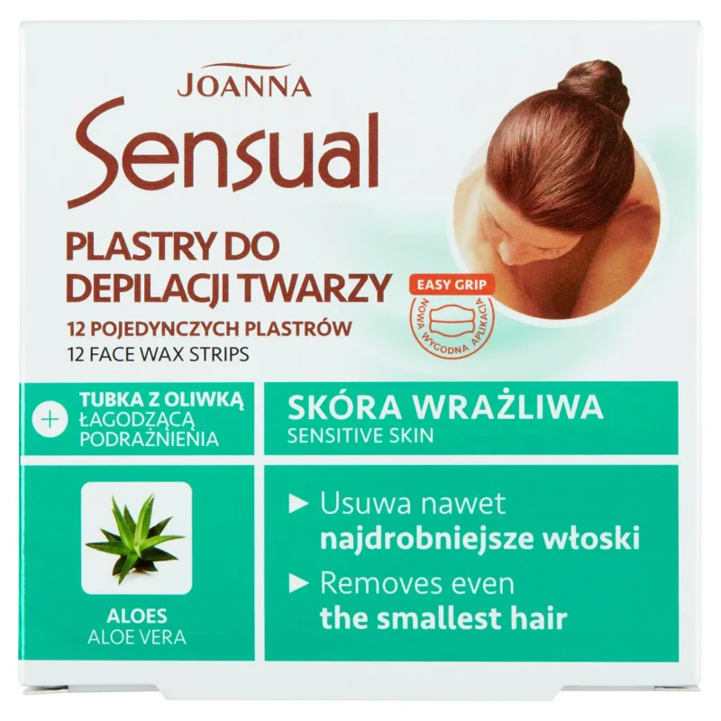 Joanna Sensual, plasturi de epilare facială cu aloe vera, 12 buc. — preț și oferte