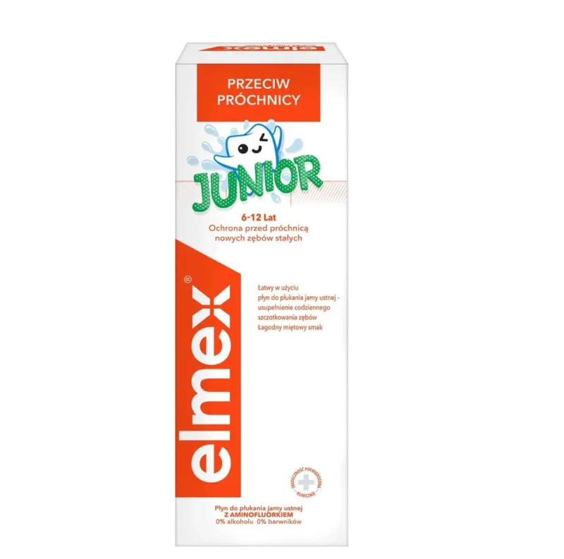Elmex Junior, apă de gură pentru copii 6-12 ani, cu aminofluorură, 400 ml — preț și oferte