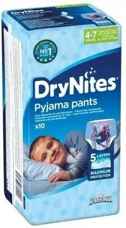 Huggies DryNites Boys, chiloți de noapte, pentru băieți, 4-7 ani, 17-30 kg, 10 bucăți — preț și oferte
