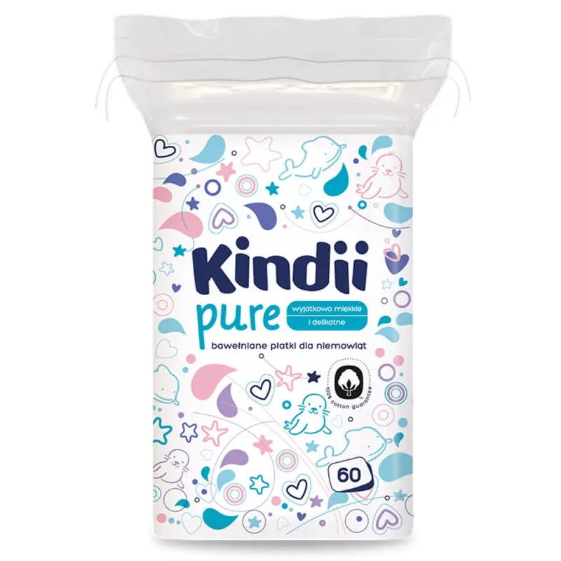 Kindii Pure, tampoane de bumbac pentru copii, 60 buc. — preț și oferte