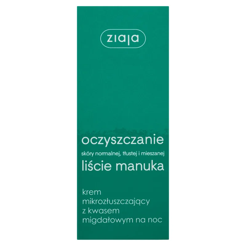 Ziaja Manuka Leaves, Cremă microexfoliantă cu acid mandelic, pentru noapte, 50 ml — preț și oferte