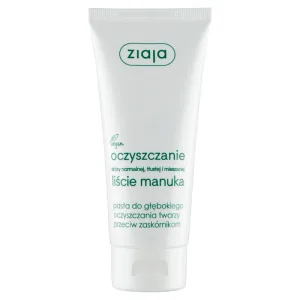 Ziaja Cleansing, frunze de manuka, pastă pentru curățarea profundă a feței împotriva punctelor negre, 75 ml